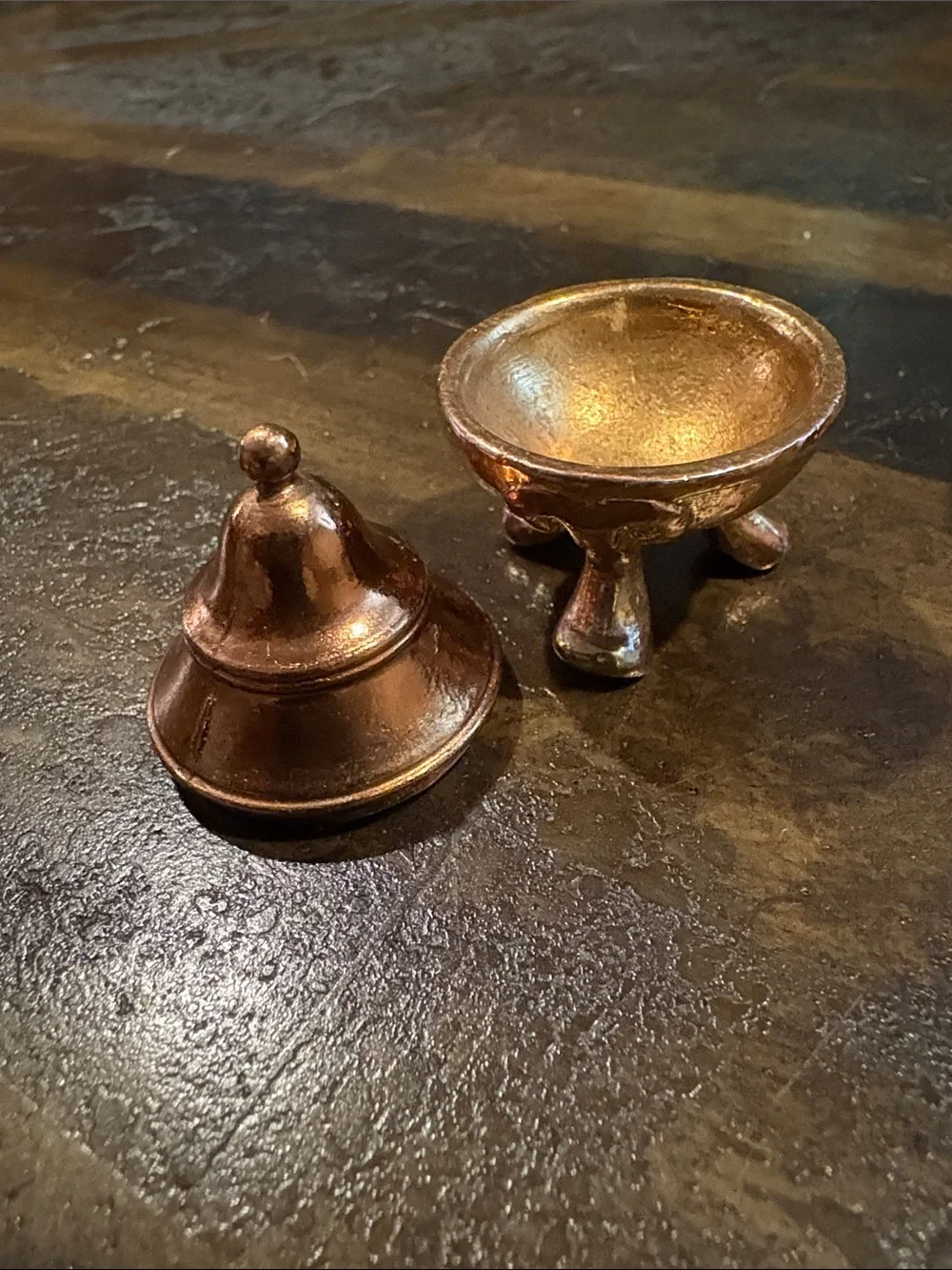 Vintage Brass Miniature Décor Trio - Gold & Copper Tones